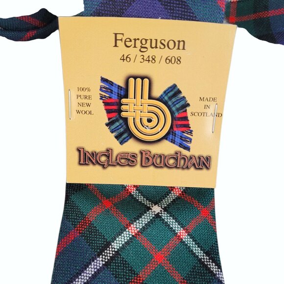 Ingles Buchan Ferguson Men's Tie Made In Scotland 100% Wool Modern Tartan Plaid - Picture 5 of 9